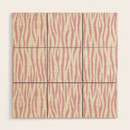 Tiger Stripes In Pink and Cream Wood Wall Art Gallery Image 1