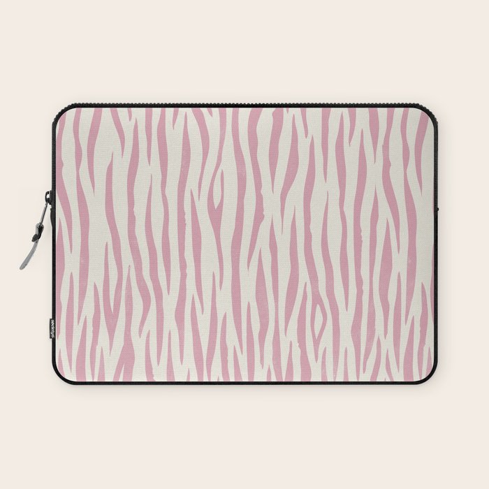 Tiger Stripes In Pink and Cream Laptop Sleeve Gallery Image 1