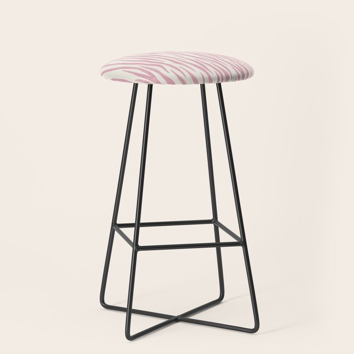 Tiger Stripes In Pink and Cream Stool Gallery Image 1