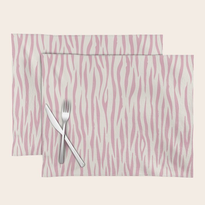 Tiger Stripes In Pink and Cream Placemat Gallery Image 1