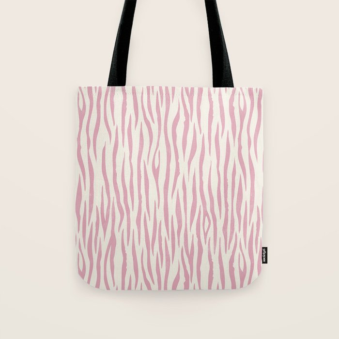 Tiger Stripes In Pink and Cream Tote Bag Gallery Image 1