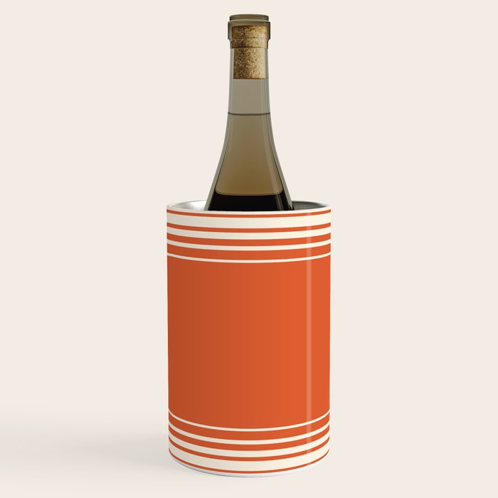 Marmalade Orange and Creme Lines Wine Chiller Gallery Image 2