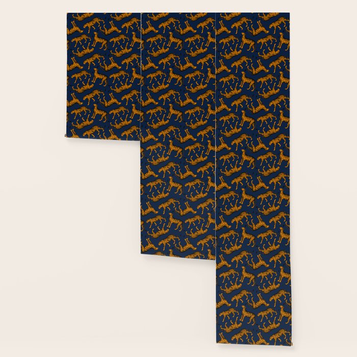Tigers (Navy Blue and Marigold) Wallpaper Gallery Image 3