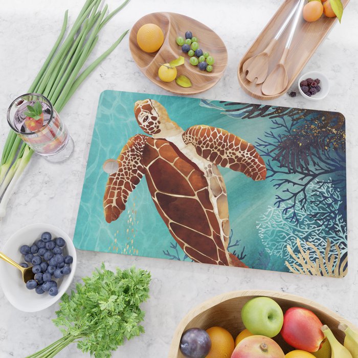 Metallic Sea Turtle Cutting Board Gallery Image 2
