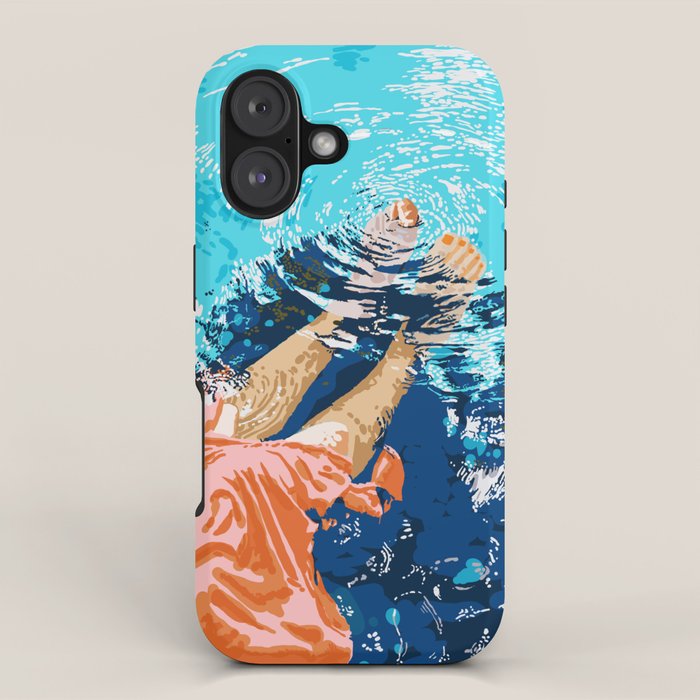 Take Me Where The Waves Kiss My Feet, Eclectic Nature River Woman Colorful Water Coral Bohemian iPhone Case Gallery Image 1