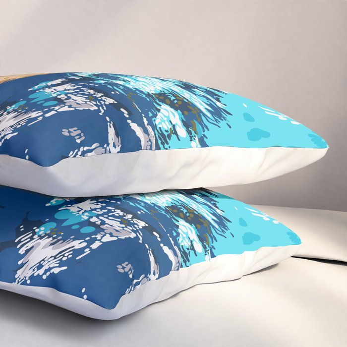 Take Me Where The Waves Kiss My Feet, Eclectic Nature River Woman Colorful Water Coral Bohemian Pillow Sham Gallery Image 3