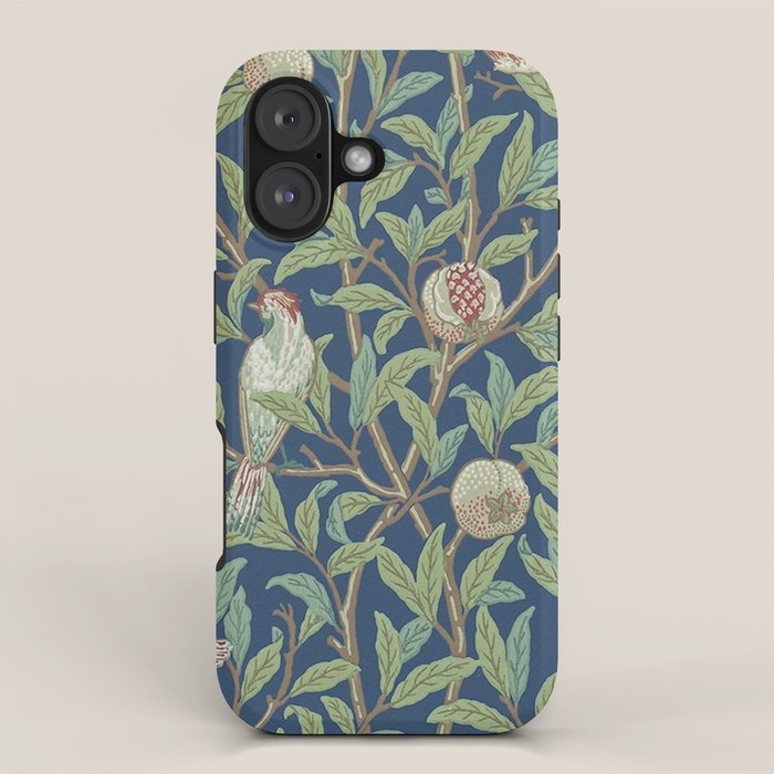 William Morris Bird and Pomegranate Detail Blue Sage iPhone Case Gallery Image 1