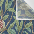 William Morris Bird and Pomegranate Detail Blue Sage Wall Tapestry Gallery Image 3