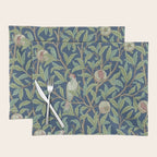William Morris Bird and Pomegranate Detail Blue Sage Placemat Gallery Image 1