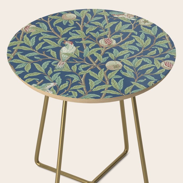 William Morris Bird and Pomegranate Detail Blue Sage Side Table Gallery Image 2