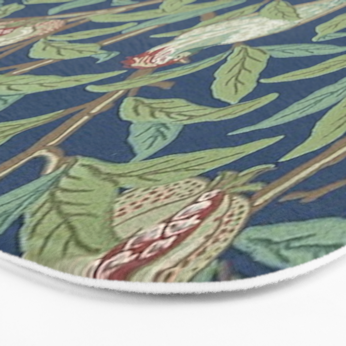 William Morris Bird and Pomegranate Detail Blue Sage Bath Mat Gallery Image 3