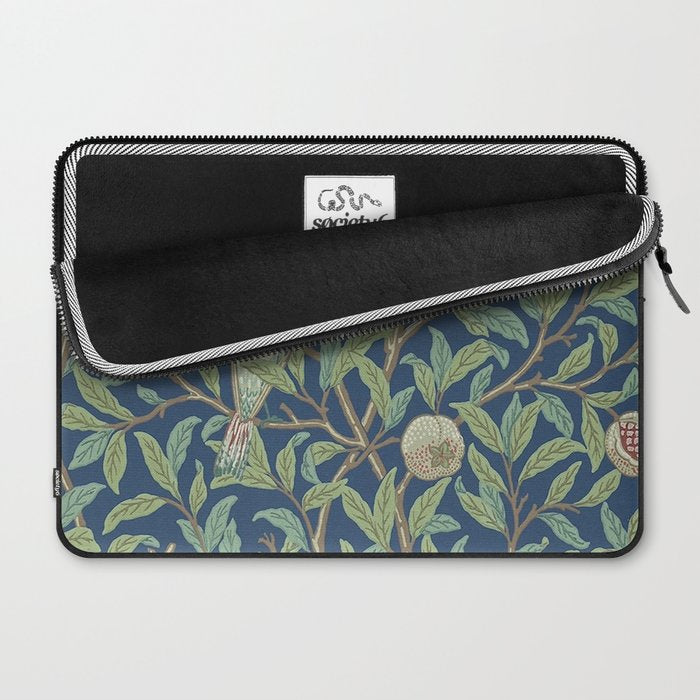 William Morris Bird and Pomegranate Detail Blue Sage Laptop Sleeve Gallery Image 2
