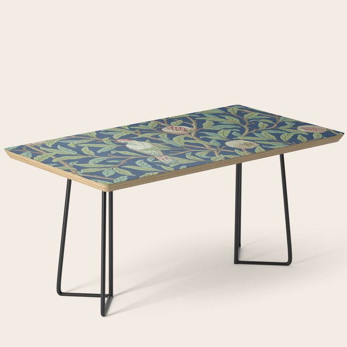 William Morris Bird and Pomegranate Detail Blue Sage Coffee Table Gallery Image 1