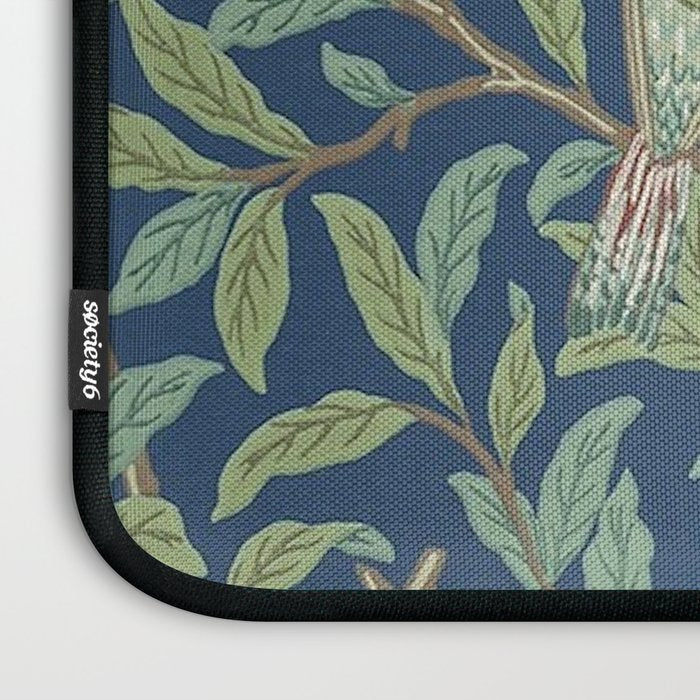 William Morris Bird and Pomegranate Detail Blue Sage Laptop Sleeve Gallery Image 3
