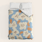Bold flowers in my garden on chalky blue Comforter Gallery Image 6