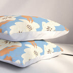 Bold flowers in my garden on chalky blue Pillow Sham Gallery Image 3