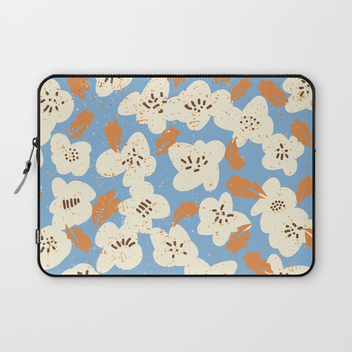 Bold flowers in my garden on chalky blue Laptop Sleeve Gallery Image 1