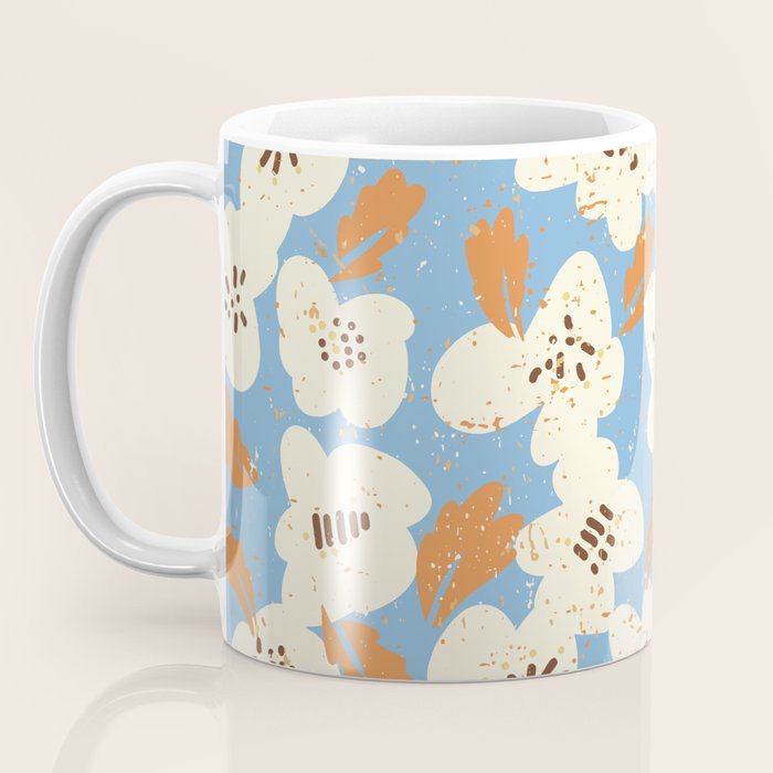 Bold flowers in my garden on chalky blue Coffee Mug Gallery Image 3