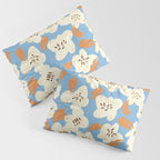 Bold flowers in my garden on chalky blue Pillow Sham Gallery Image 3