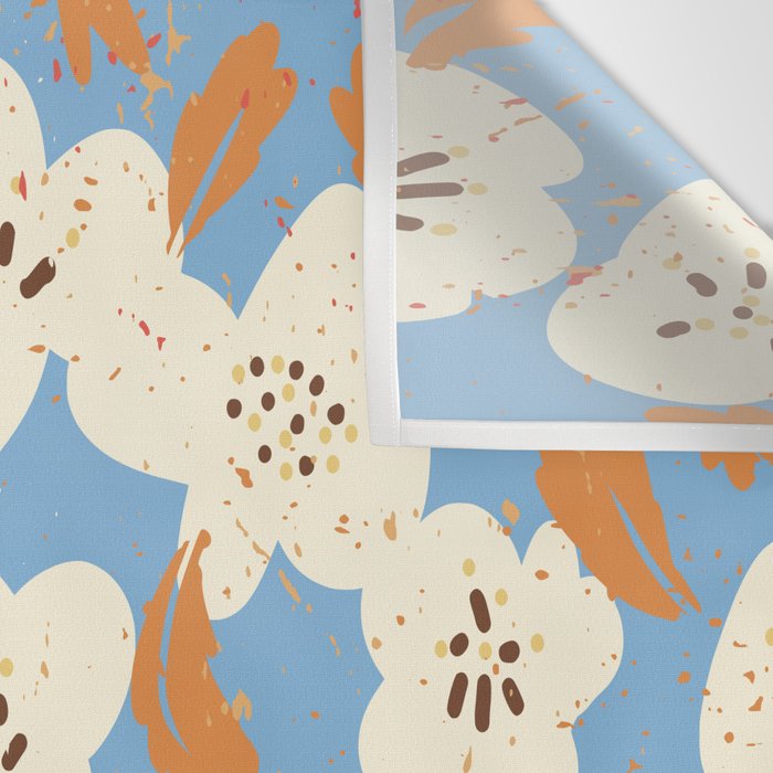 Bold flowers in my garden on chalky blue Wall Tapestry Gallery Image 3
