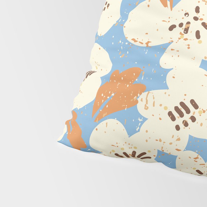 Bold flowers in my garden on chalky blue Pillow Sham Gallery Image 4