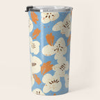 Bold flowers in my garden on chalky blue Travel Mug Gallery Image 3
