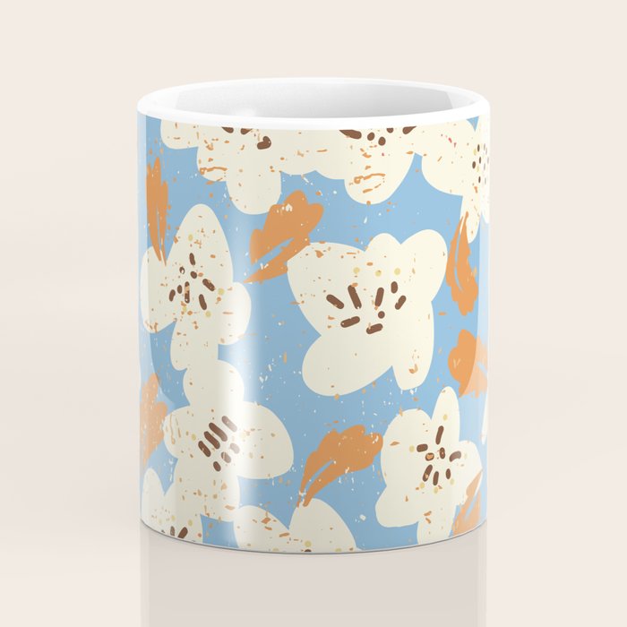 Bold flowers in my garden on chalky blue Coffee Mug Gallery Image 4