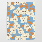Bold flowers in my garden on chalky blue Poster Gallery Image 4