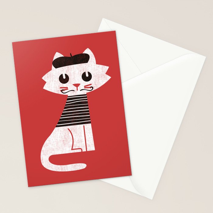 Mark the cat goes to Paris Stationery Card Gallery Image 2