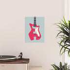 Retro 60s Surf Rock Electric Guitar - Slate Poster Gallery Image 2