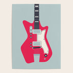 Retro 60s Surf Rock Electric Guitar - Slate Poster Gallery Image 4