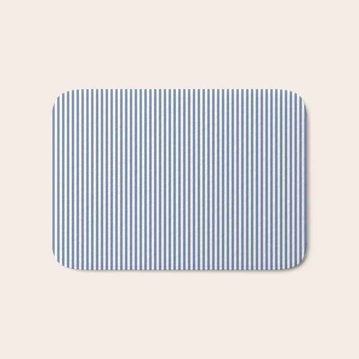 Blue Seersucker Stripe Bath Mat Gallery Image 1