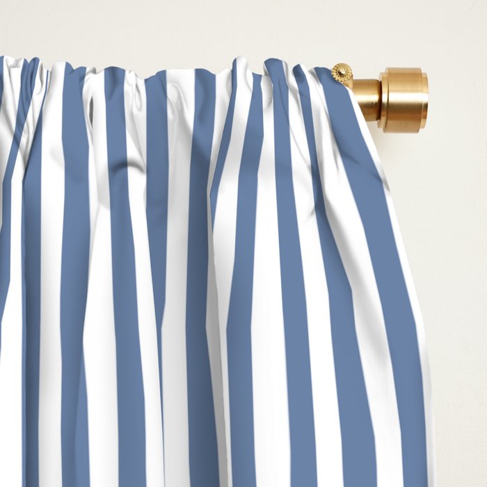 Blue Seersucker Stripe Window Curtain Gallery Image 2