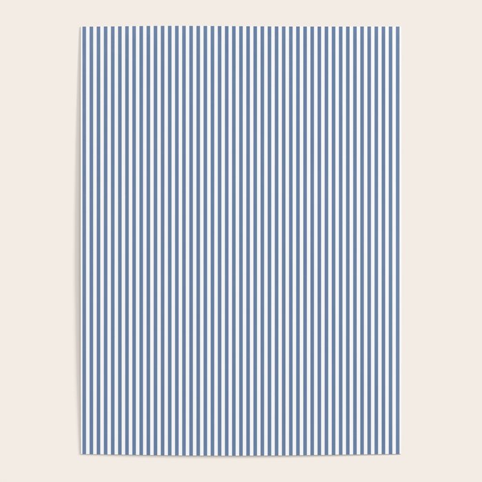 Blue Seersucker Stripe Poster Gallery Image 1