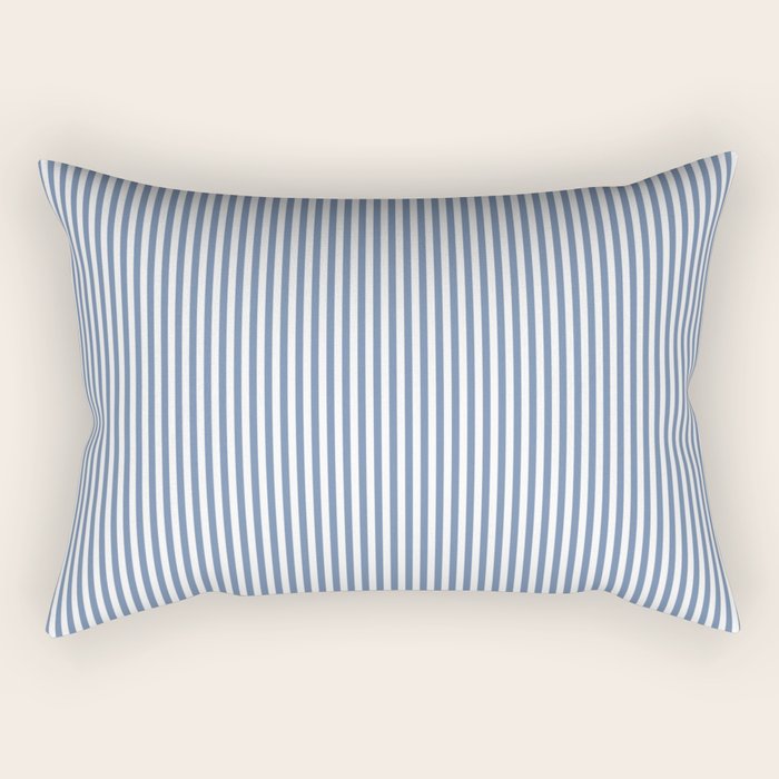 Blue Seersucker Stripe Rectangular Pillow Gallery Image 1