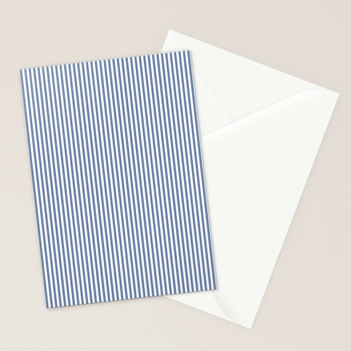 Blue Seersucker Stripe Stationery Card Gallery Image 2