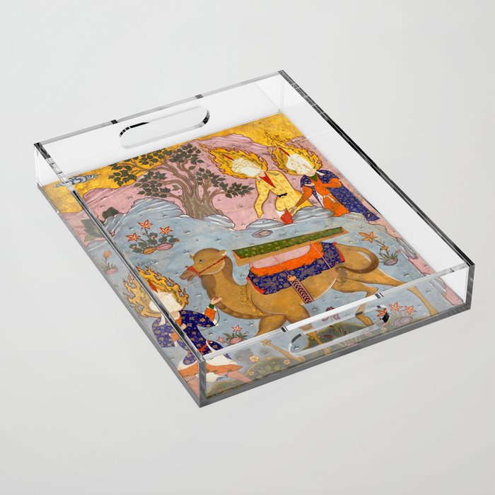 "Coffin of Imam 'Ali", Folio from a Falnama (The Book of Omens) of Ja'far al-Sadiq Acrylic Tray Gallery Image 1