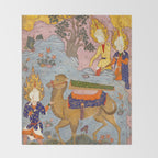 "Coffin of Imam 'Ali", Folio from a Falnama (The Book of Omens) of Ja'far al-Sadiq Throw Blanket Gallery Image 2