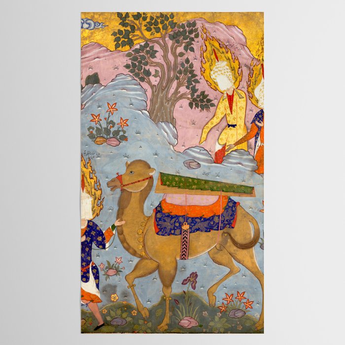 "Coffin of Imam 'Ali", Folio from a Falnama (The Book of Omens) of Ja'far al-Sadiq Tablecloth Gallery Image 2