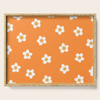 Summer Orange Flower Pattern Serving Tray Gallery Image 1