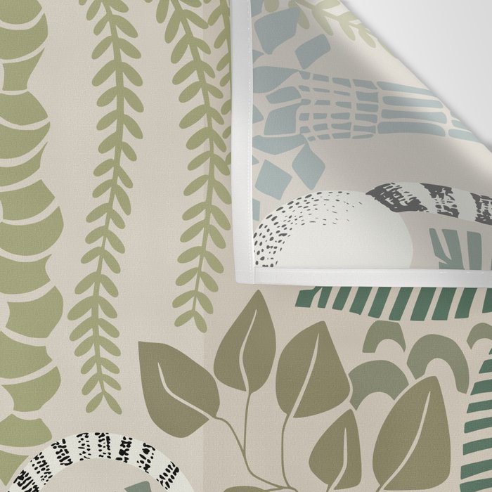 Jungle adventure natural green Wall Tapestry Gallery Image 3