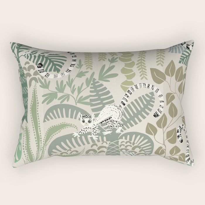 Jungle adventure natural green Rectangular Pillow Gallery Image 2