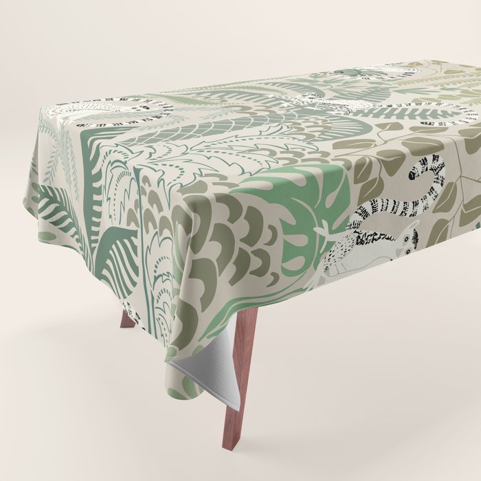 Jungle adventure natural green Tablecloth Gallery Image 1