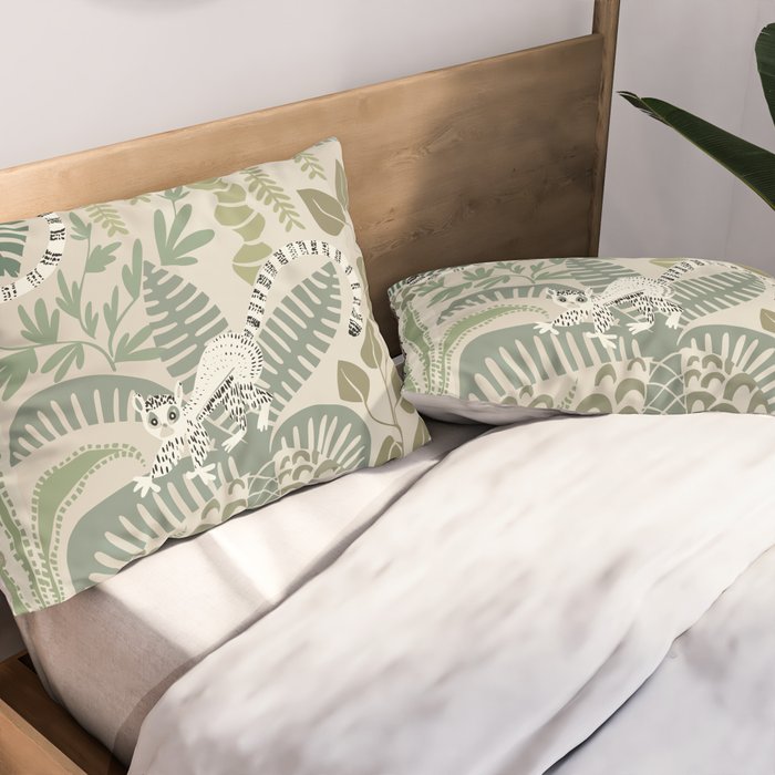Jungle adventure natural green Pillow Sham Gallery Image 2