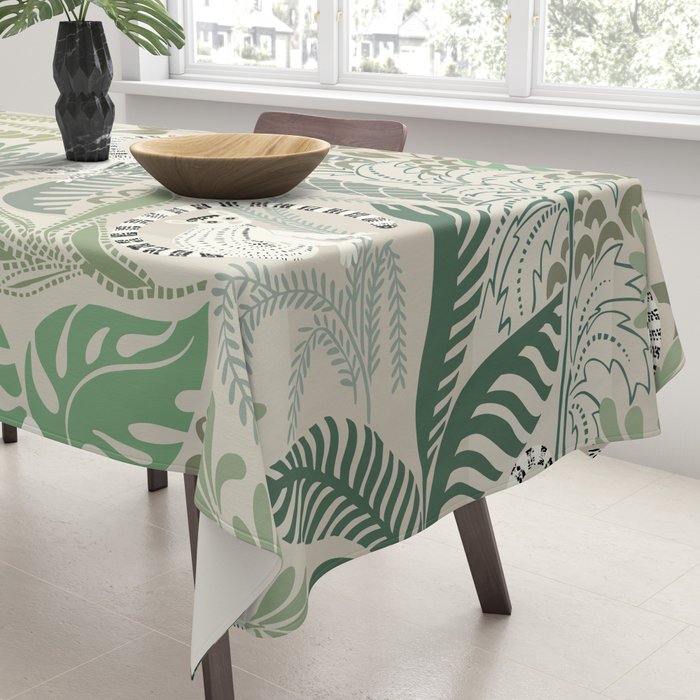 Jungle adventure natural green Tablecloth Gallery Image 3
