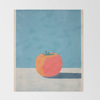 Bold Tomato on Blue Throw Blanket Gallery Image 2