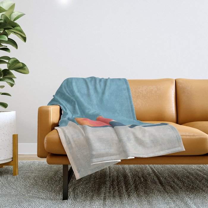 Bold Tomato on Blue Throw Blanket Gallery Image 1
