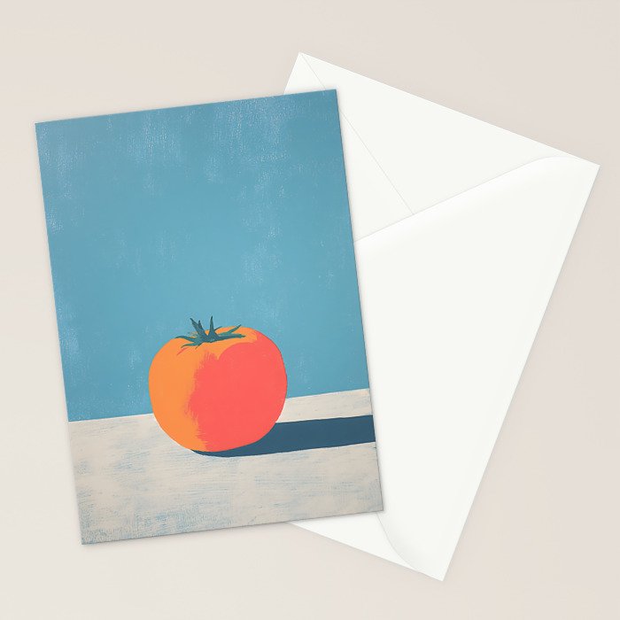 Bold Tomato on Blue Stationery Card Gallery Image 2