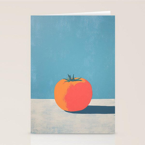 Bold Tomato on Blue Stationery Card Gallery Image 2
