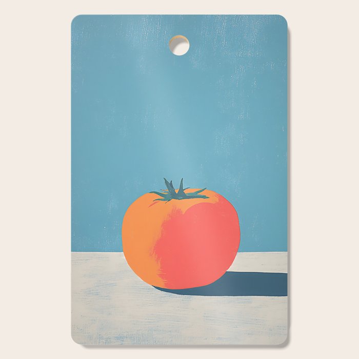 Bold Tomato on Blue Cutting Board Gallery Image 1
